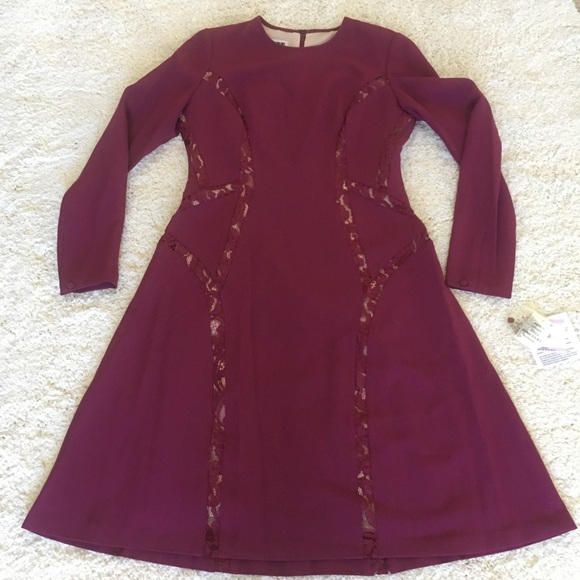 Anne Klein Lace Combo Cowl Neck Fit and Flare - Picture 2 of 7